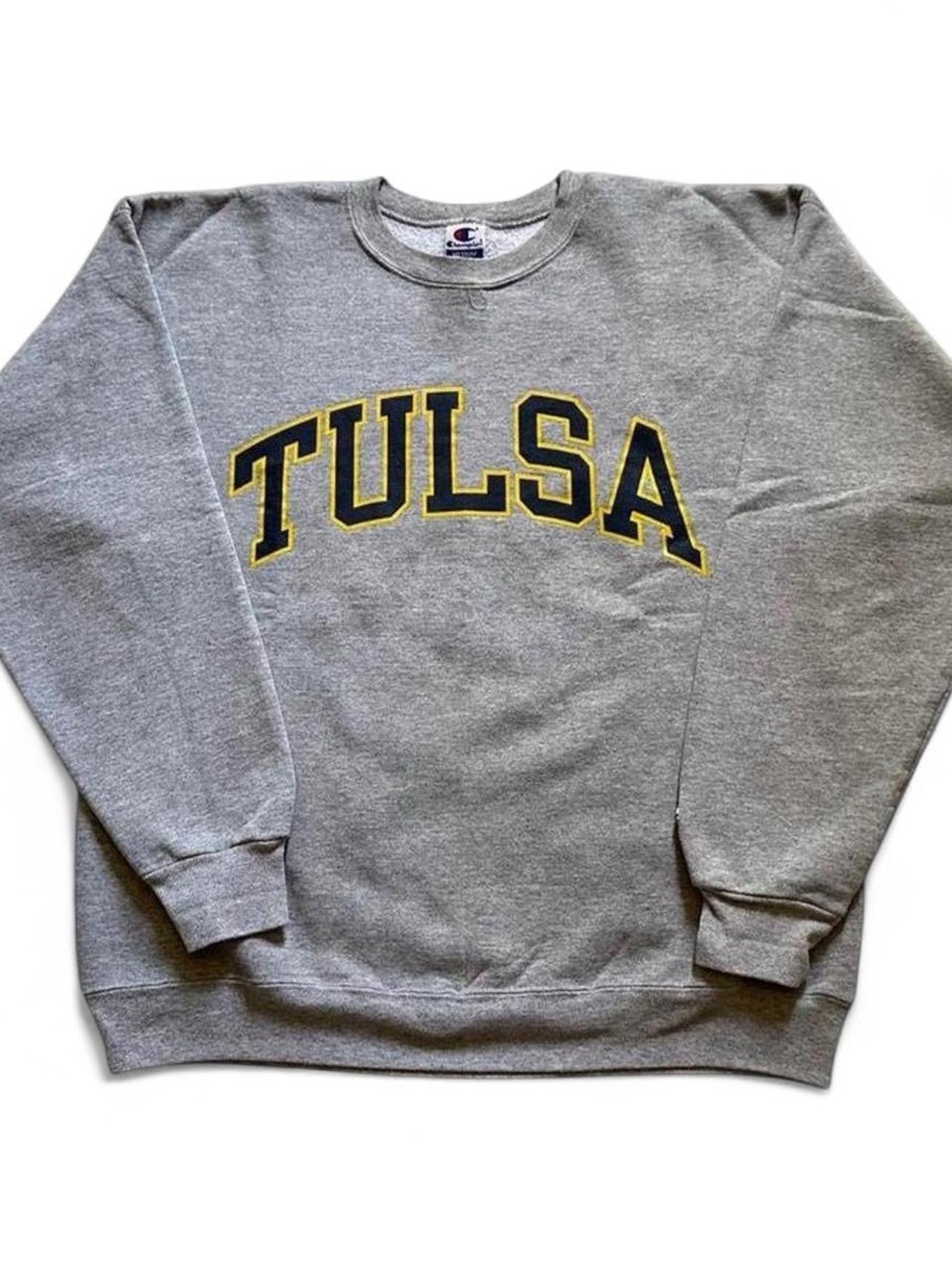 Vintage Champion Gray 'Tulsa' Oklahoma Crewneck Sweatshirt M
